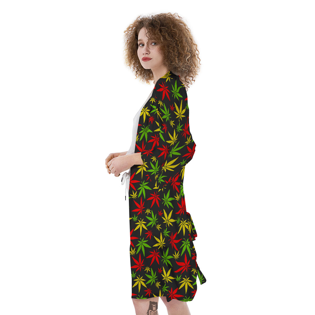 Reggae Hemp Leaf Print Pattern Kimono-grizzshop