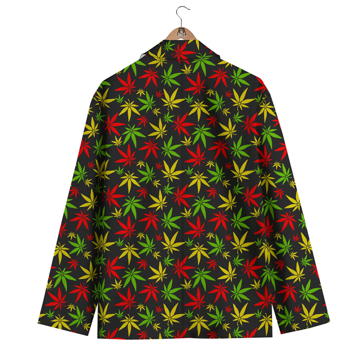 Reggae Hemp Leaf Print Pattern Men's Blazer-grizzshop