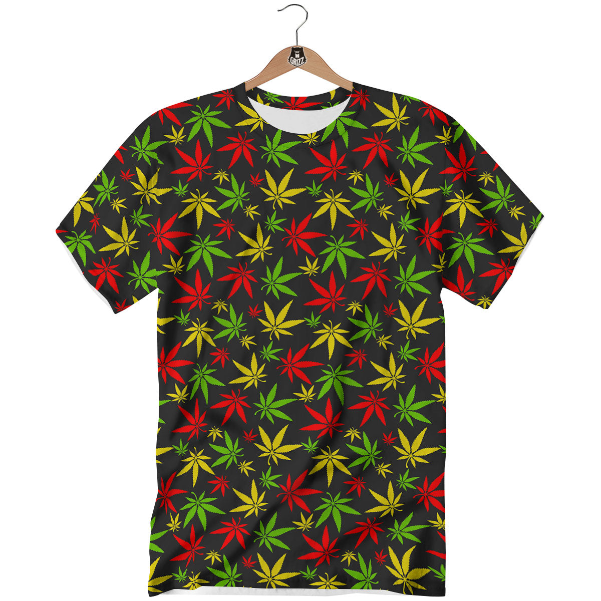 Reggae Hemp Leaf Print Pattern T-Shirt-grizzshop