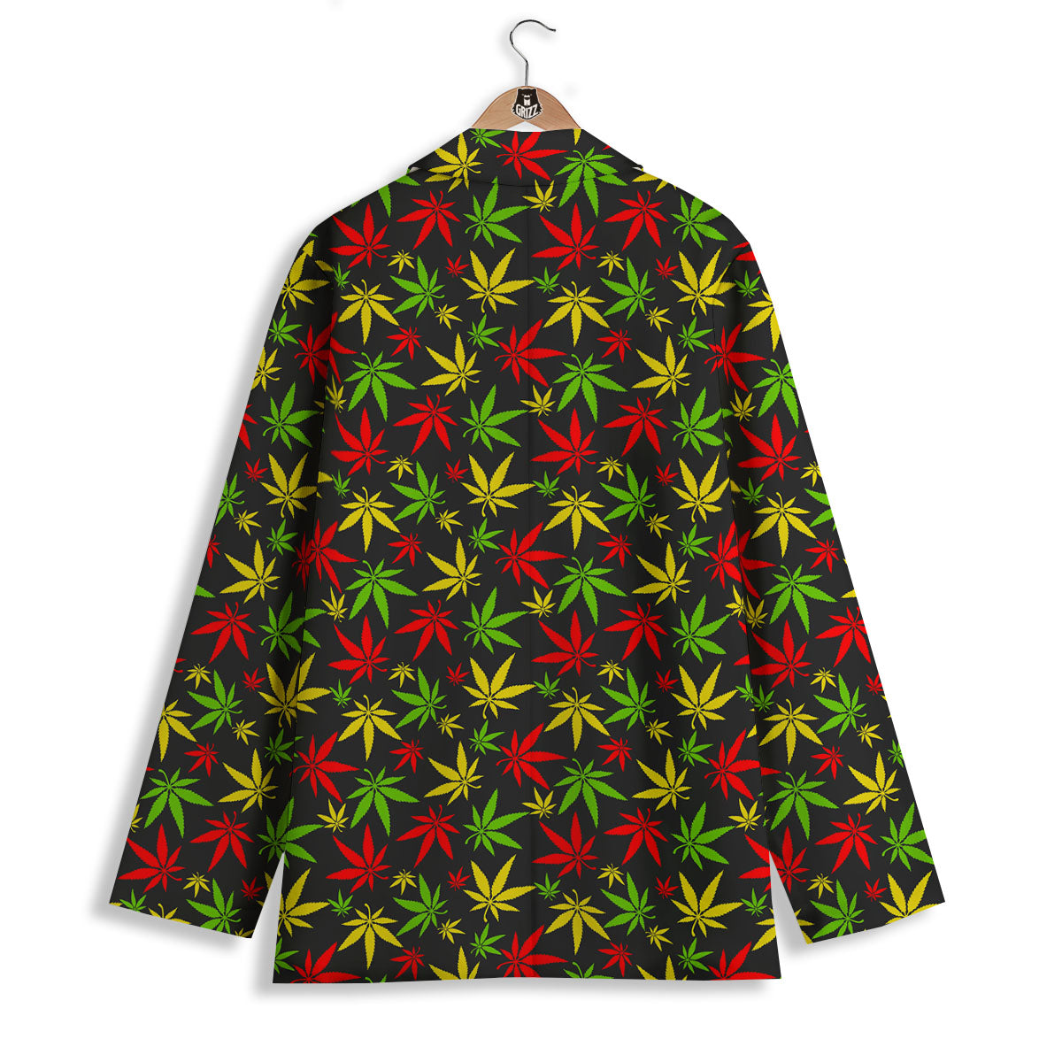 Reggae Hemp Leaf Print Pattern Women's Blazer-grizzshop