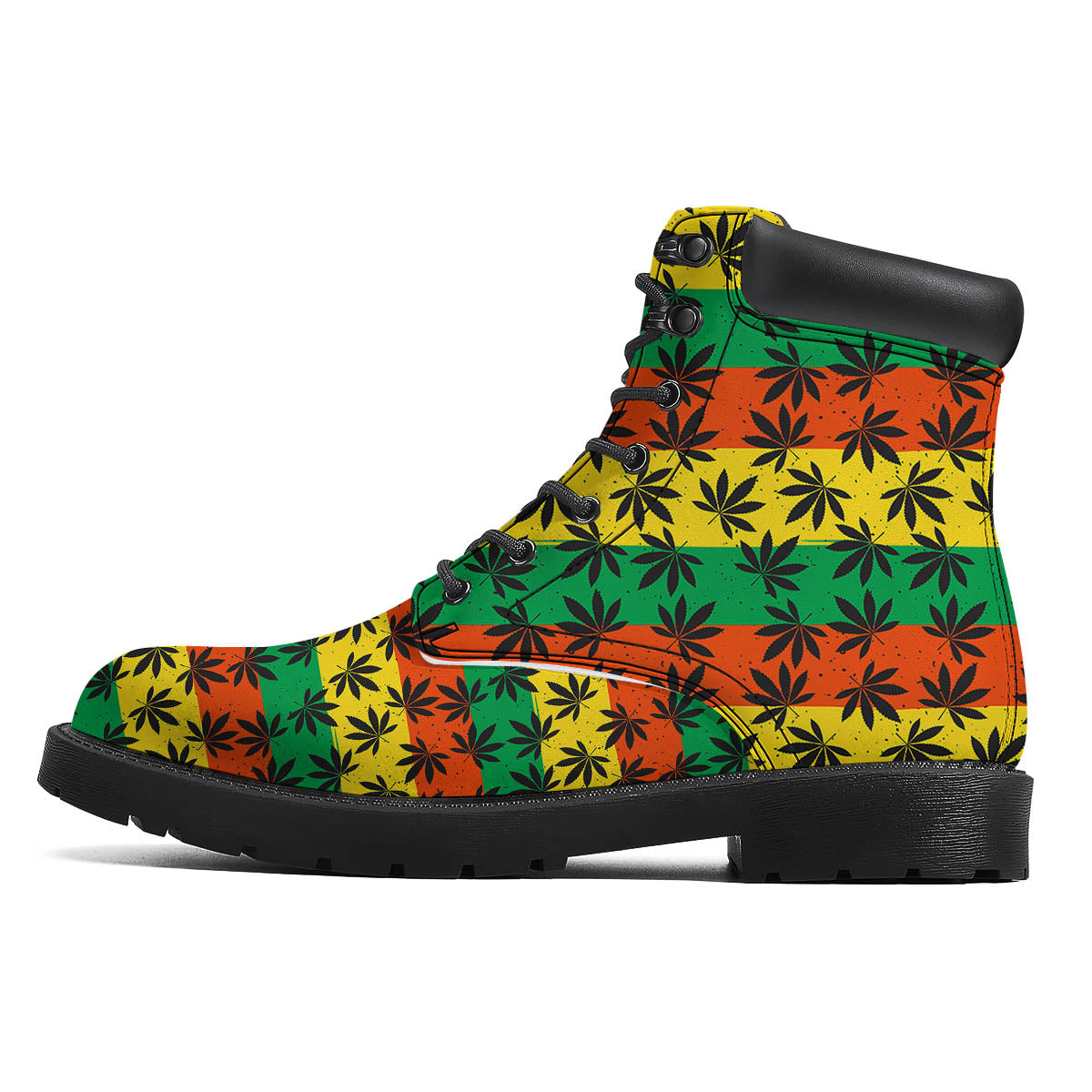 Reggae Hemp Leaves Classic Print Pattern Boots-grizzshop