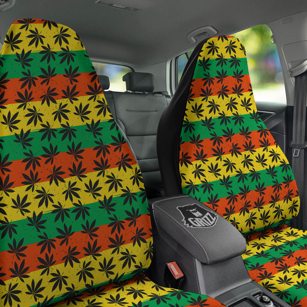 Reggae Hemp Leaves Classic Print Pattern Car Seat Covers-grizzshop