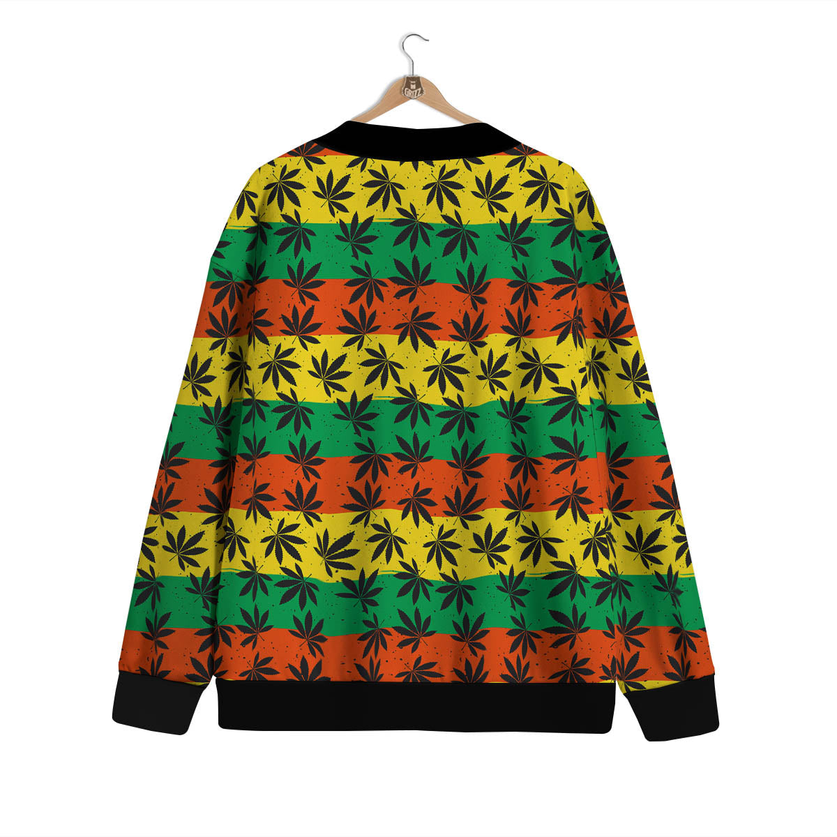 Reggae Hemp Leaves Classic Print Pattern Cardigan-grizzshop