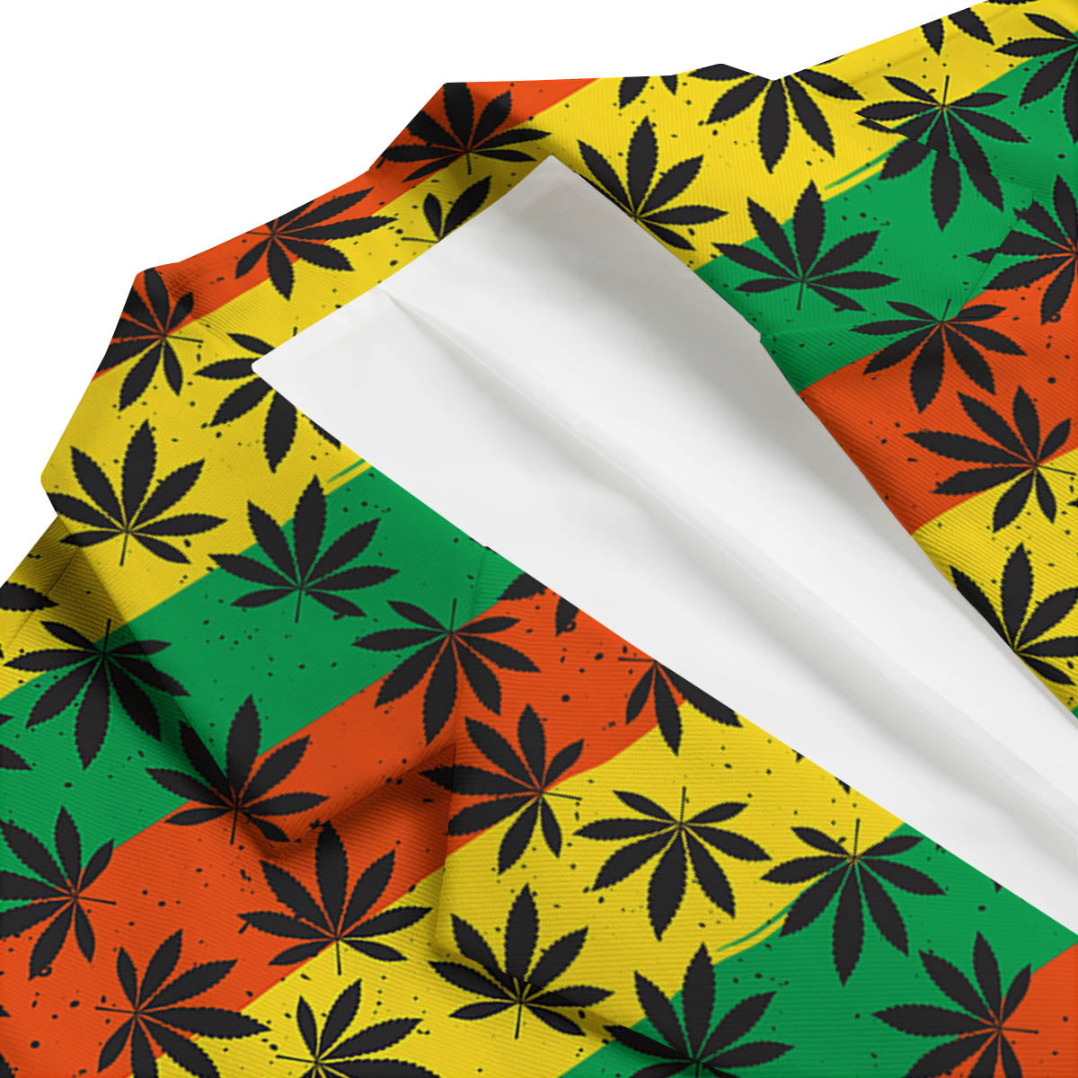 Reggae Hemp Leaves Classic Print Pattern Men's Blazer-grizzshop