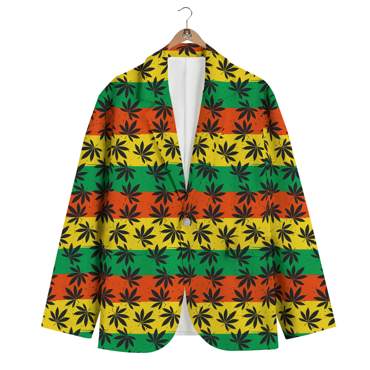 Reggae Hemp Leaves Classic Print Pattern Men's Blazer-grizzshop