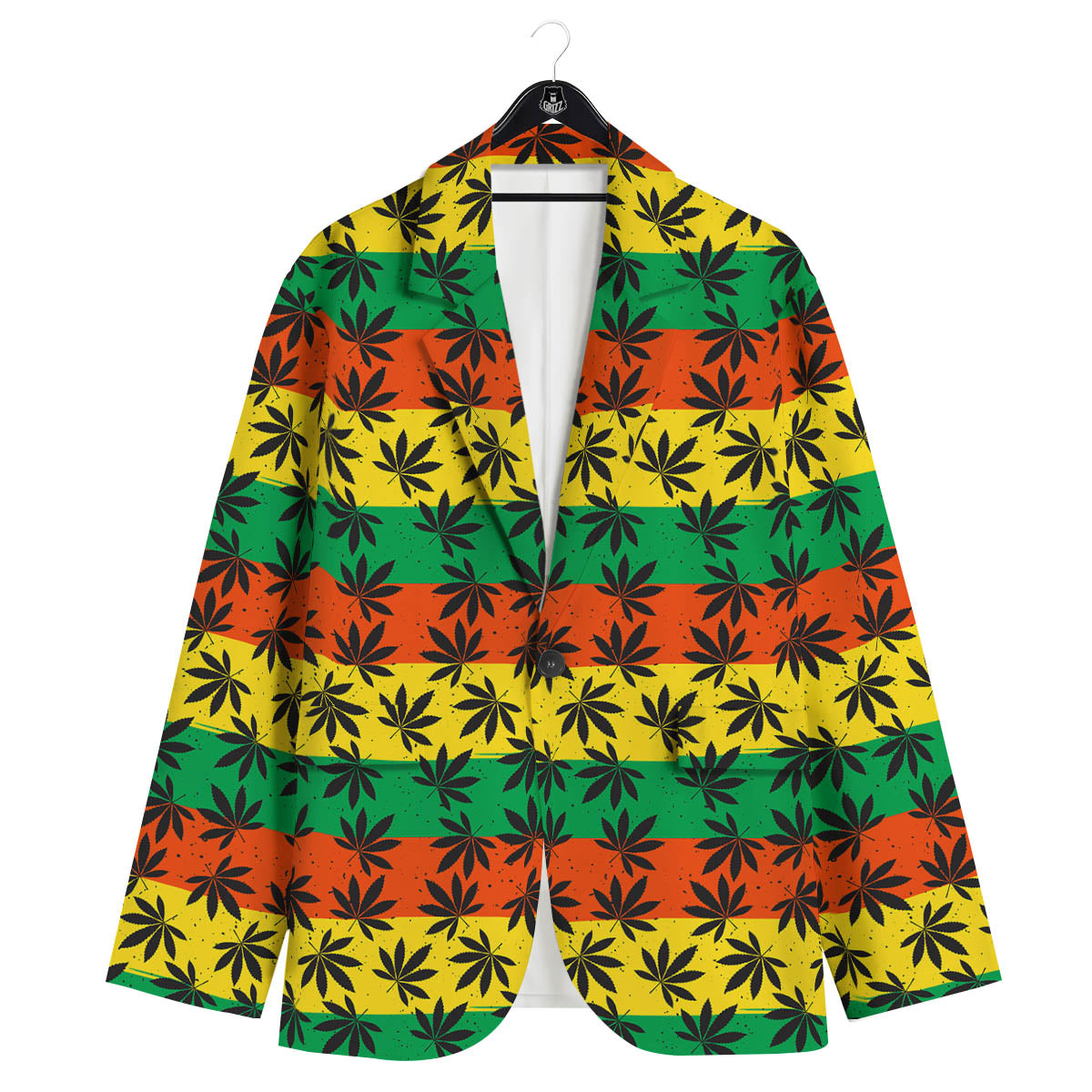 Reggae Hemp Leaves Classic Print Pattern Men's Sport Coat-grizzshop