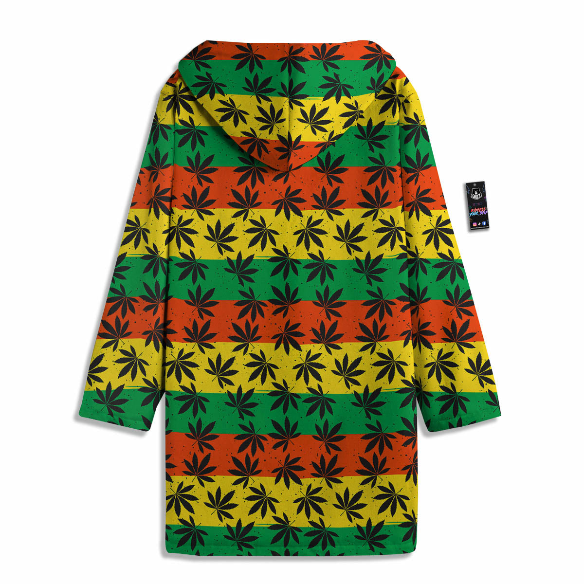 Reggae Hemp Leaves Classic Print Pattern Men's Windbreaker Jacket-grizzshop