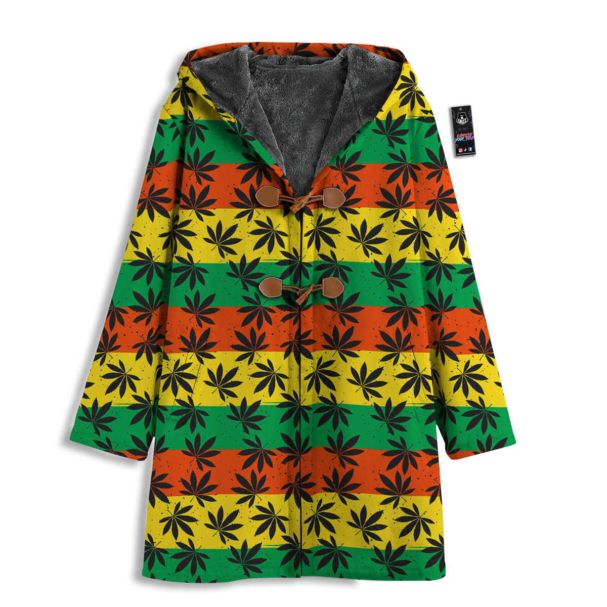 Reggae Hemp Leaves Classic Print Pattern Men's Windbreaker Jacket-grizzshop