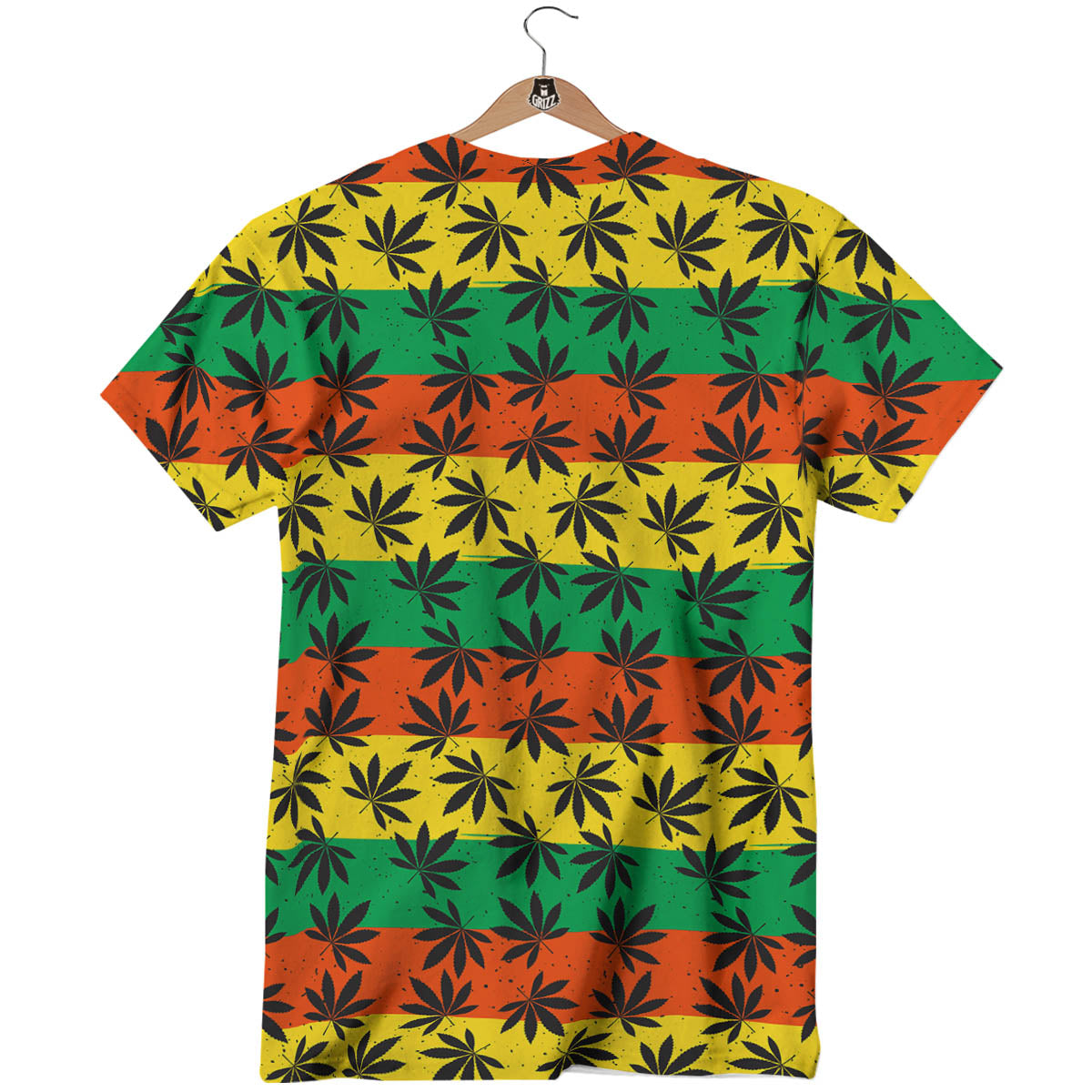 Reggae Hemp Leaves Classic Print Pattern T-Shirt-grizzshop