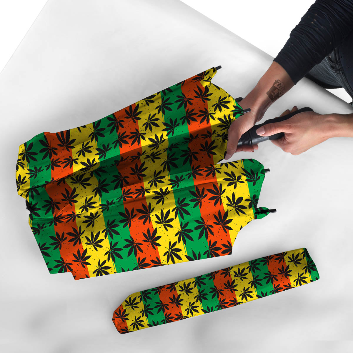 Reggae Hemp Leaves Classic Print Pattern Umbrella-grizzshop