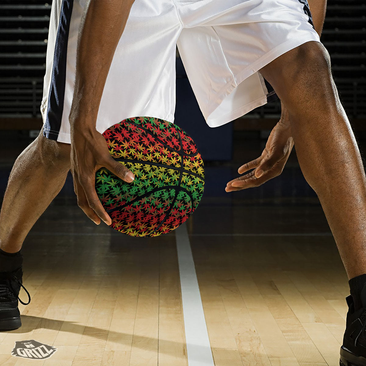 Reggae Hemp Leaves Print Pattern Basketball