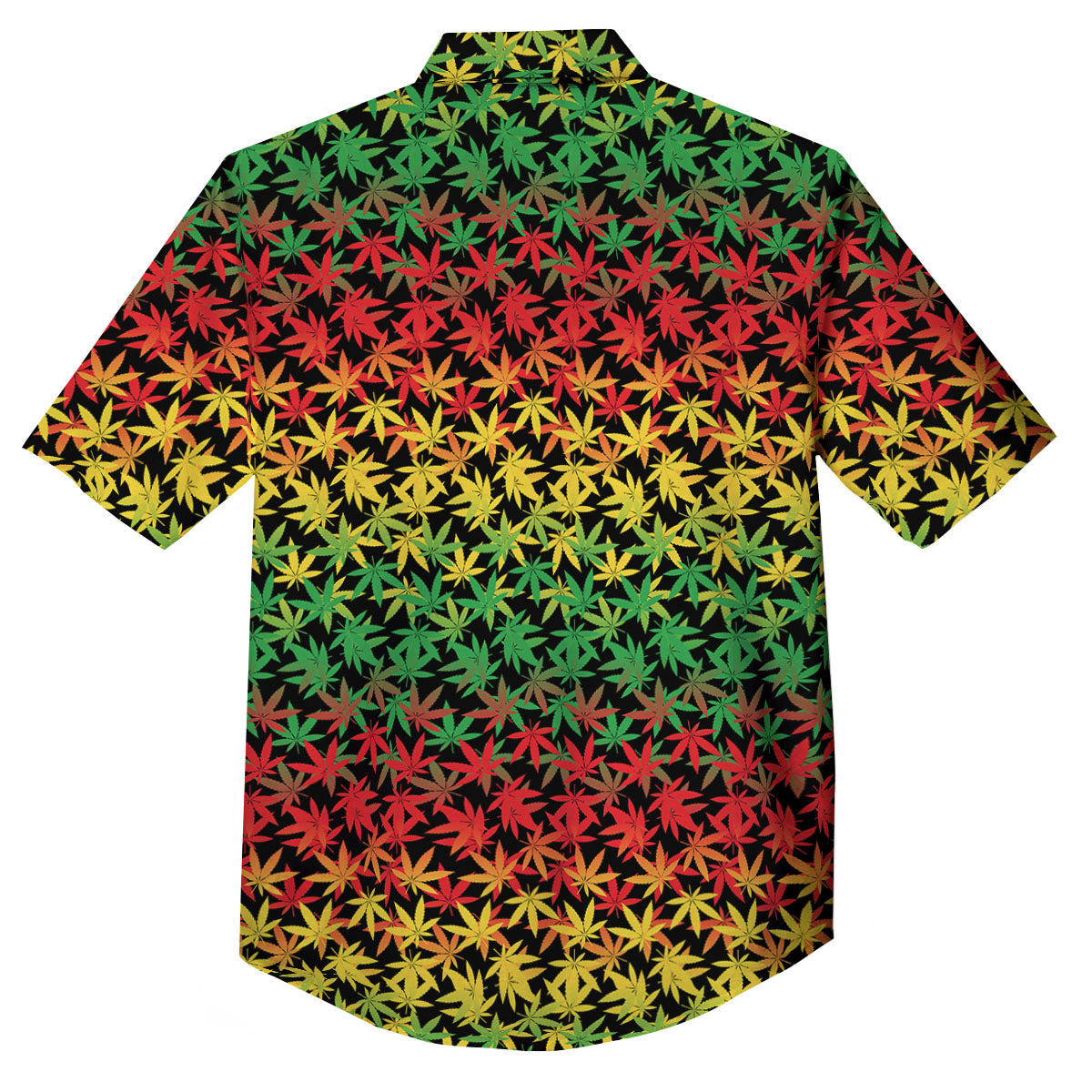 Reggae Hemp Leaves Print Pattern Button Up Shirt-grizzshop