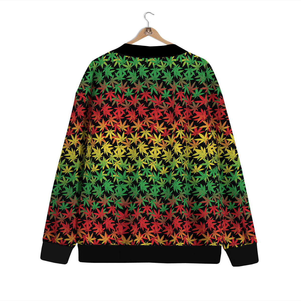 Reggae Hemp Leaves Print Pattern Cardigan-grizzshop