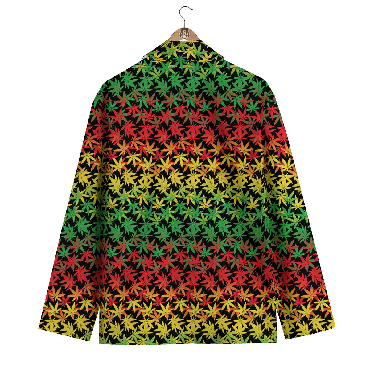 Reggae Hemp Leaves Print Pattern Men's Blazer-grizzshop