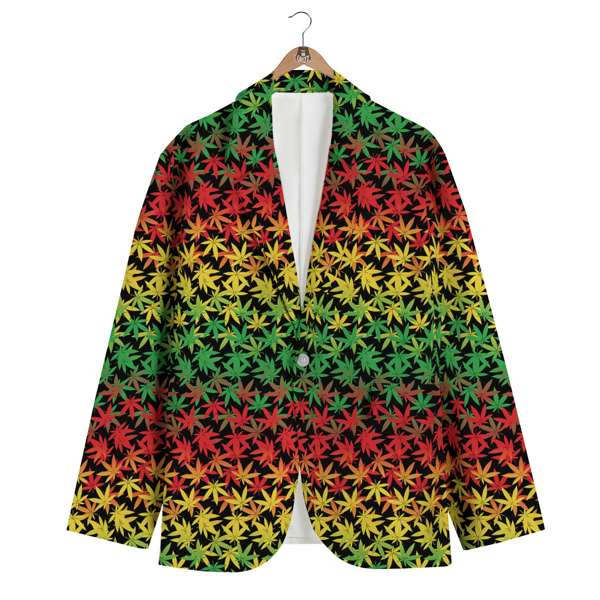 Reggae Hemp Leaves Print Pattern Men's Blazer-grizzshop