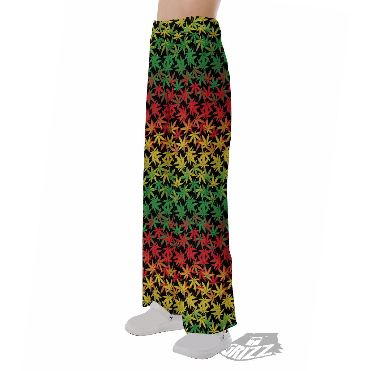 Reggae Hemp Leaves Print Pattern Pajama Pants-grizzshop