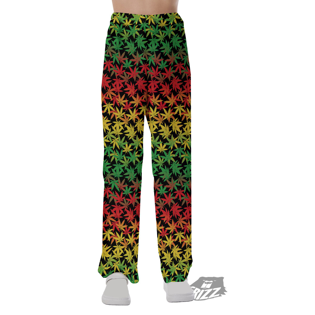 Reggae Hemp Leaves Print Pattern Pajama Pants-grizzshop