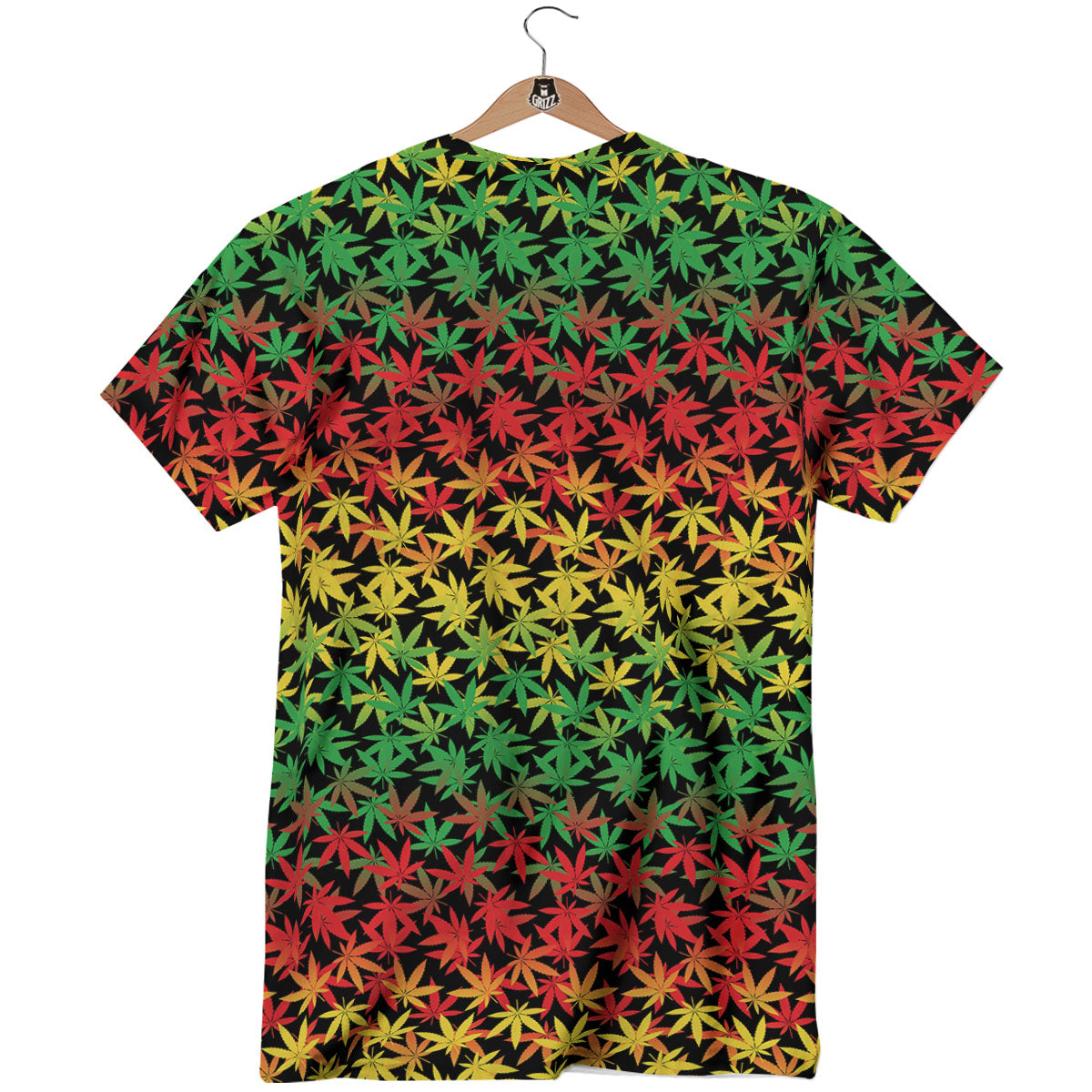 Reggae Hemp Leaves Print Pattern T-Shirt-grizzshop