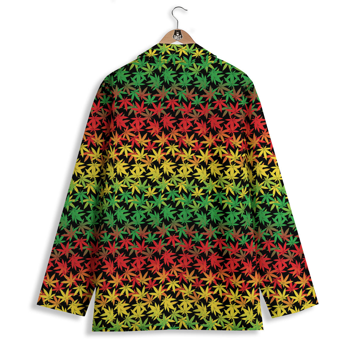 Reggae Hemp Leaves Print Pattern Women's Blazer-grizzshop