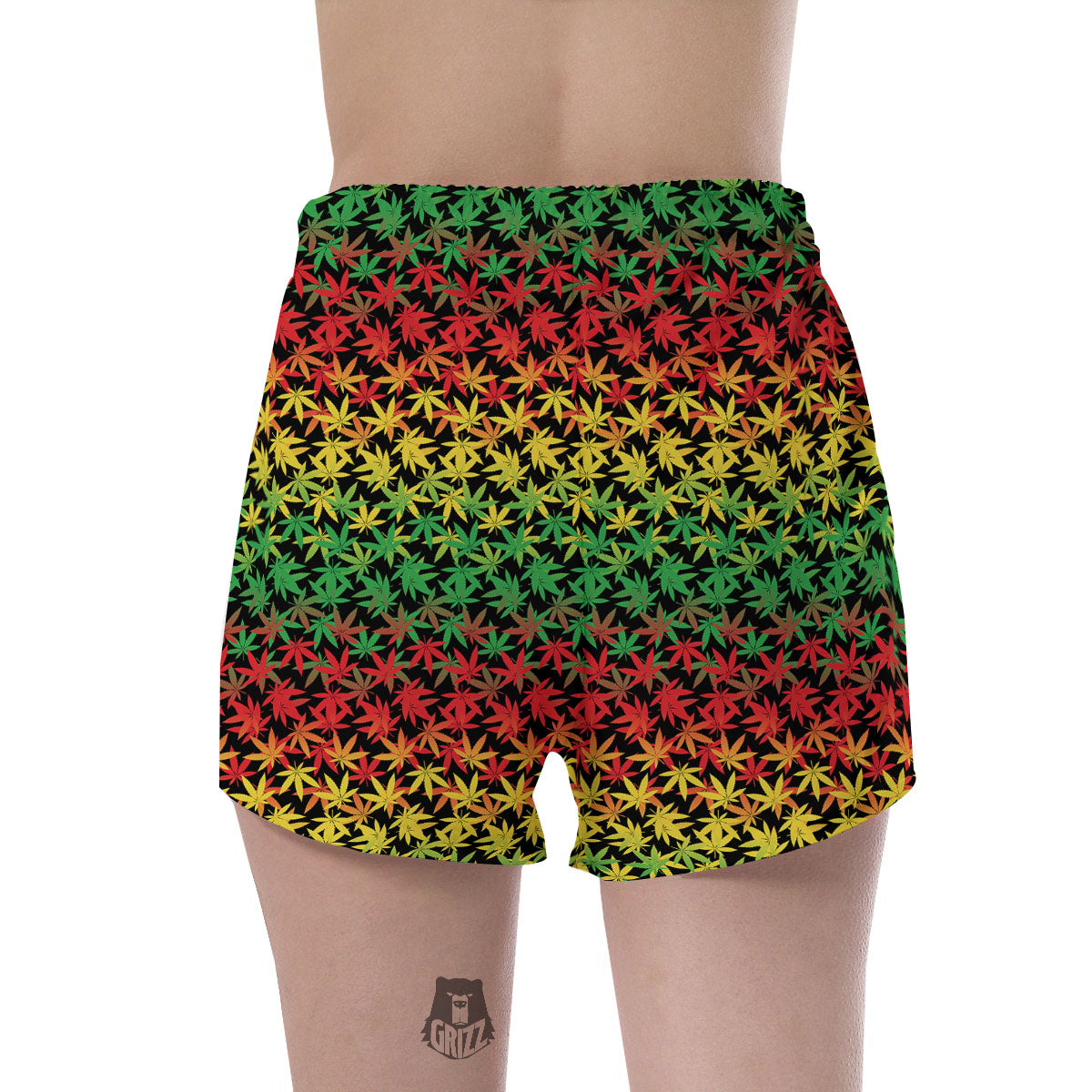 Reggae Hemp Leaves Print Pattern Women's Shorts-grizzshop
