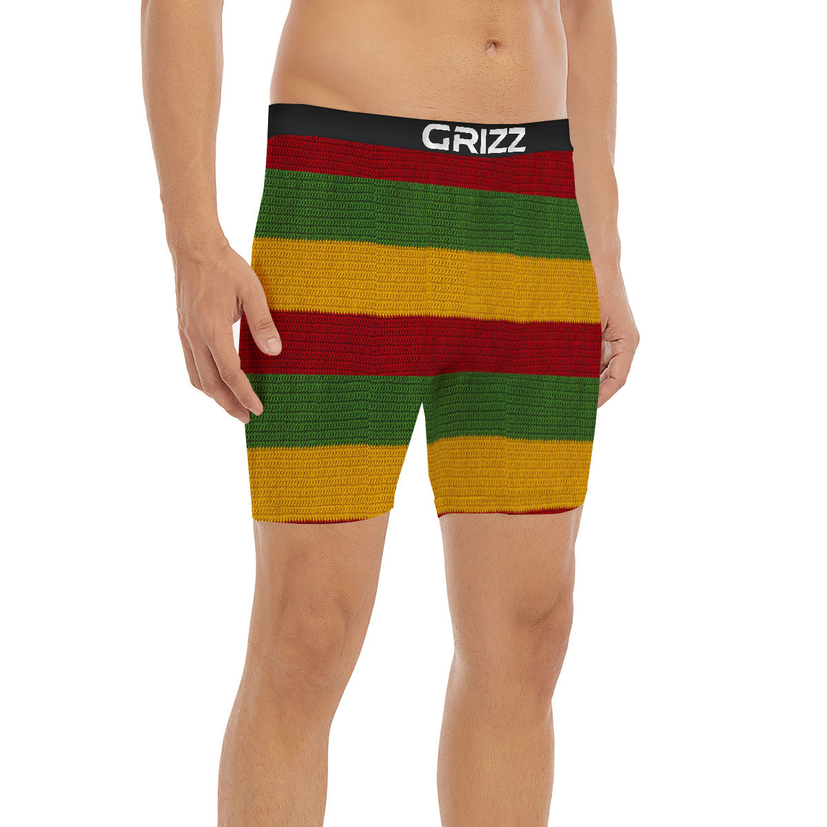 Reggae Knitted Print Pattern Boxer Briefs-grizzshop