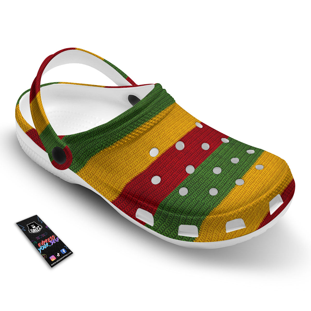 Reggae Knitted Print Pattern Clog-grizzshop