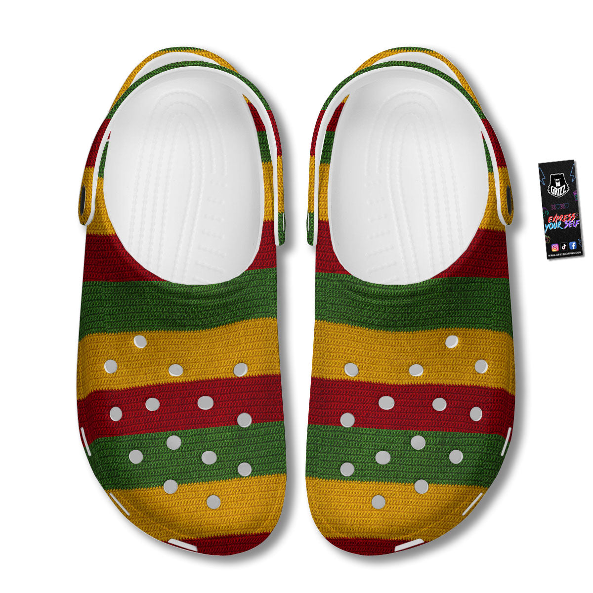 Reggae Knitted Print Pattern Clog-grizzshop