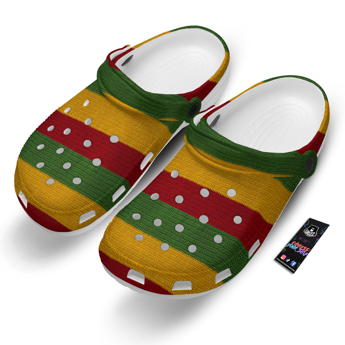 Reggae Knitted Print Pattern Clog-grizzshop