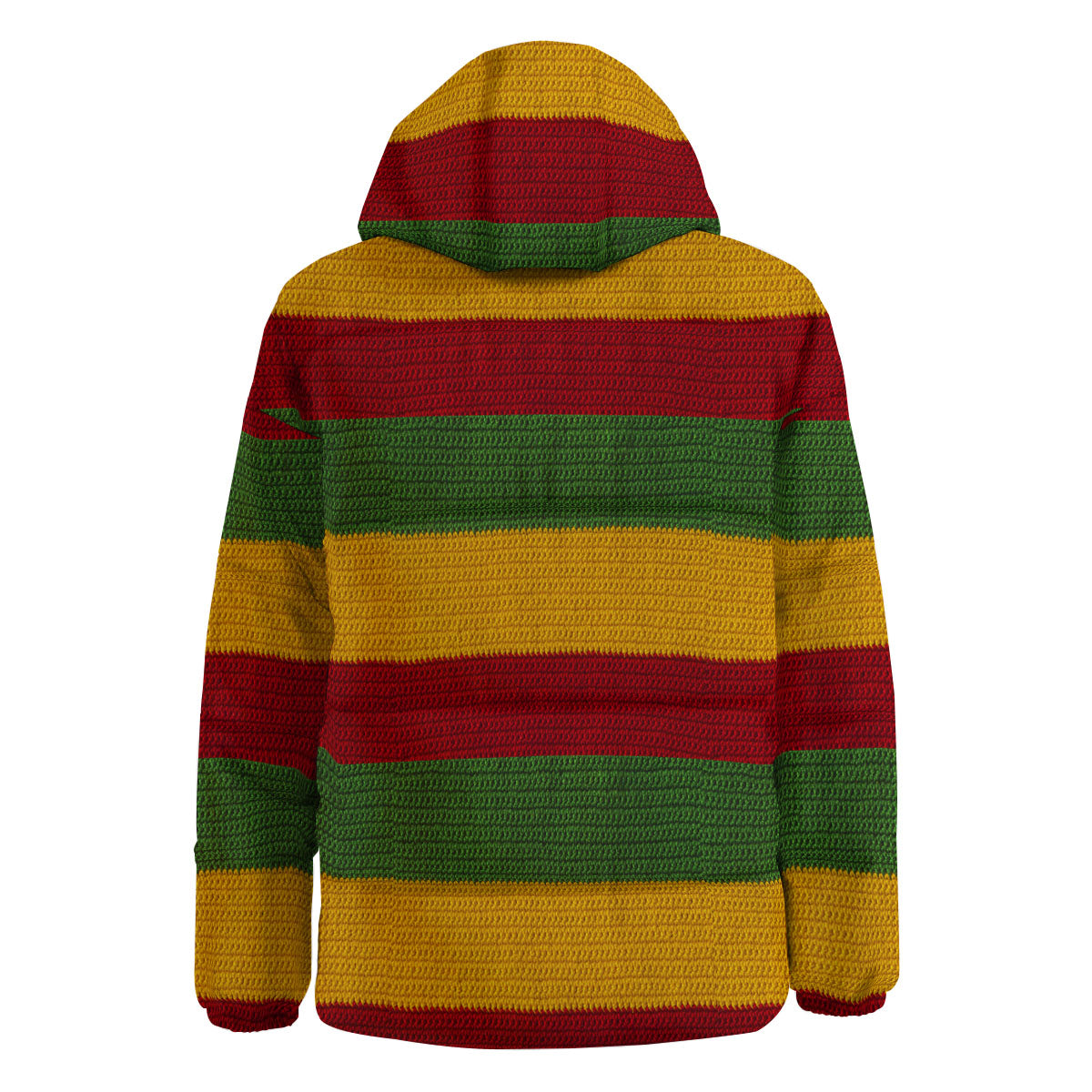 Reggae Knitted Print Pattern Down Jacket-grizzshop