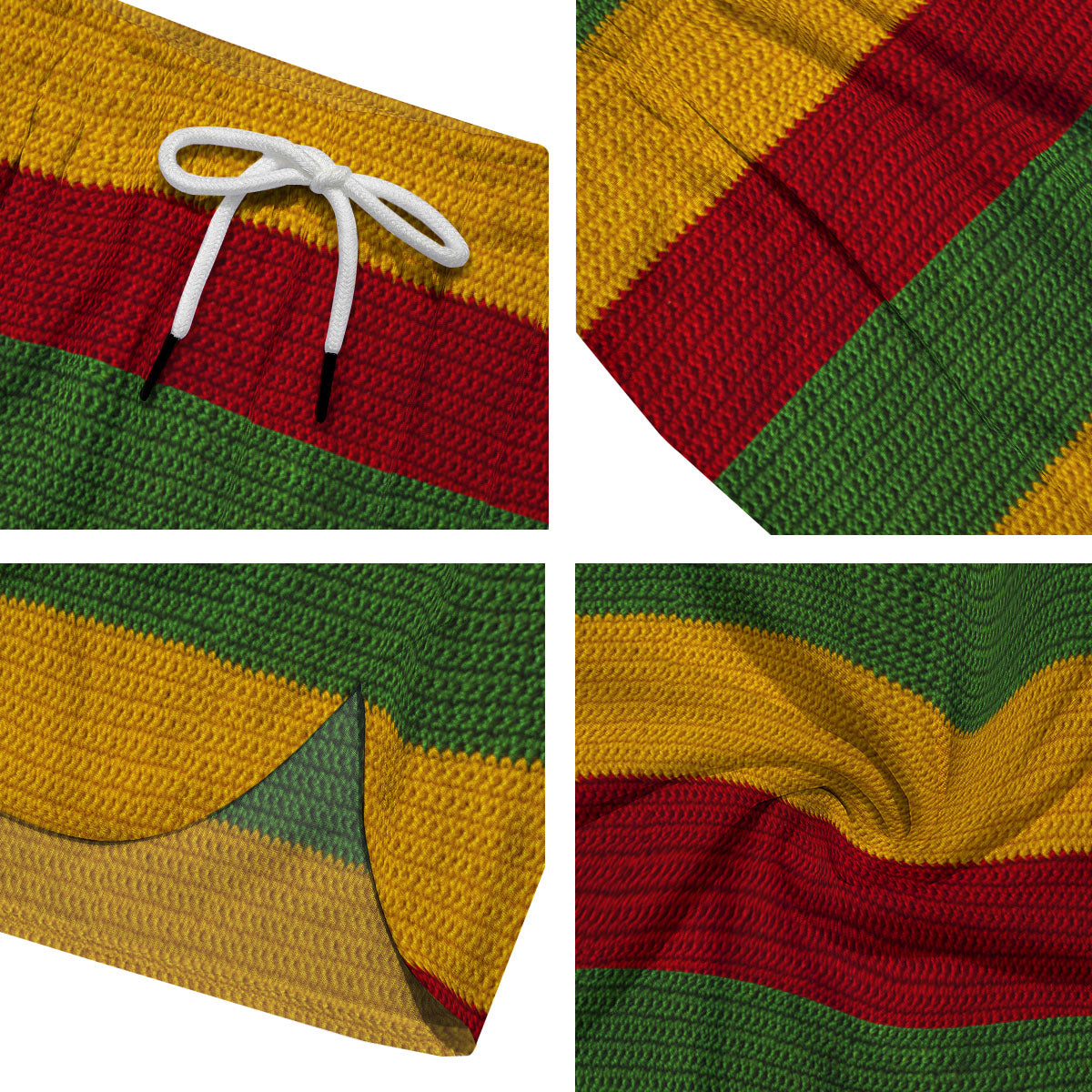 Reggae Knitted Print Pattern Men's Running Shorts-grizzshop