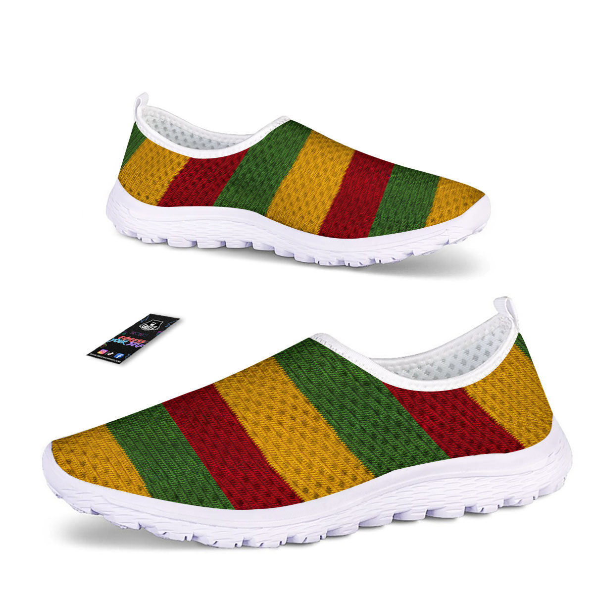 Reggae Knitted Print Pattern Nurse Shoes-grizzshop