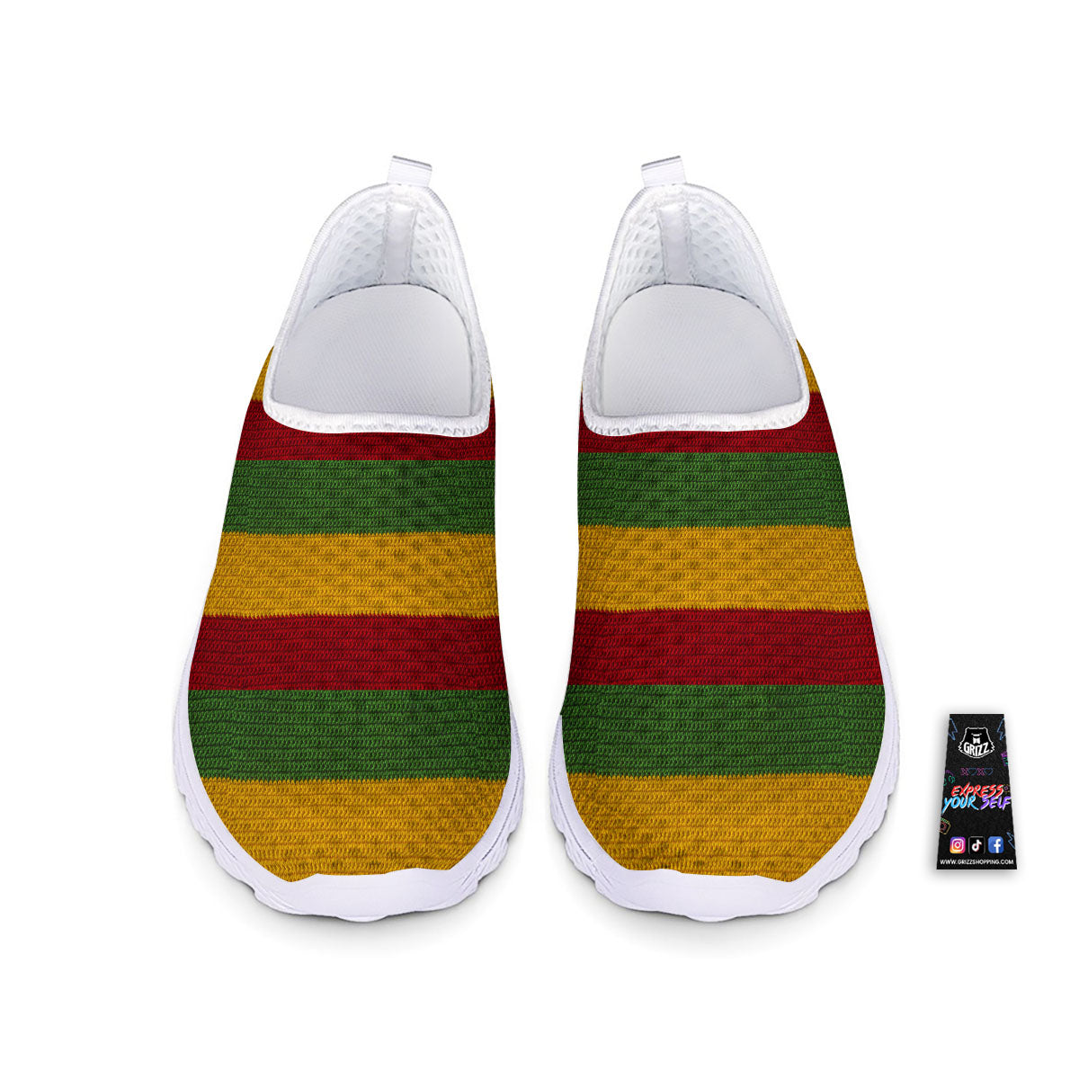 Reggae Knitted Print Pattern Nurse Shoes-grizzshop