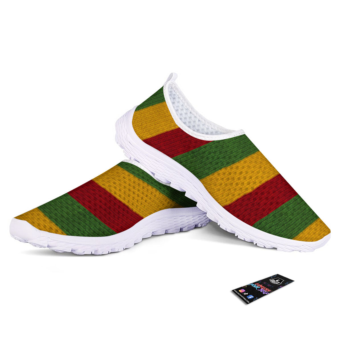 Reggae Knitted Print Pattern Nurse Shoes-grizzshop