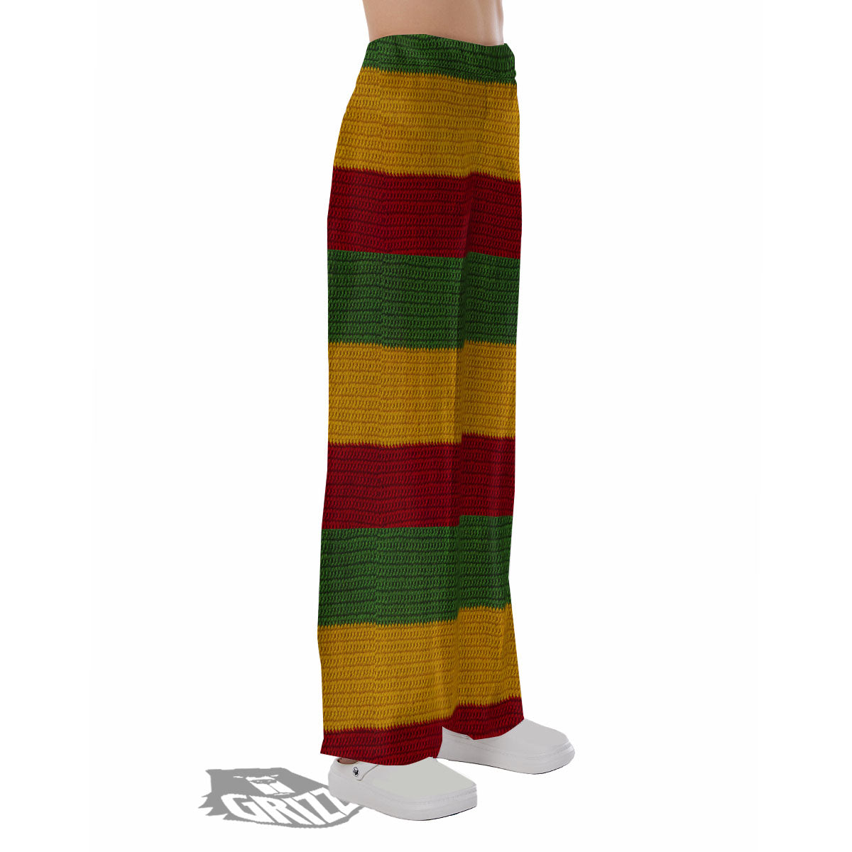 Reggae Knitted Print Pattern Pajama Pants-grizzshop