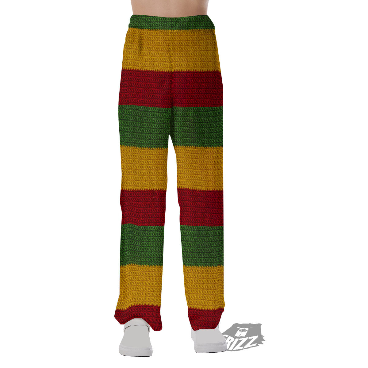 Reggae Knitted Print Pattern Pajama Pants-grizzshop