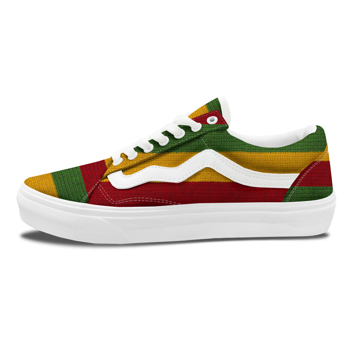 Reggae Knitted Print Pattern Skate Shoes-grizzshop