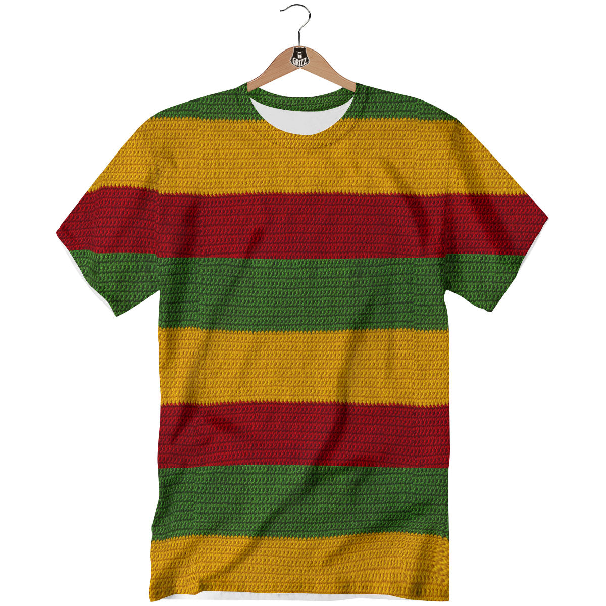 Reggae Knitted Print Pattern T-Shirt-grizzshop