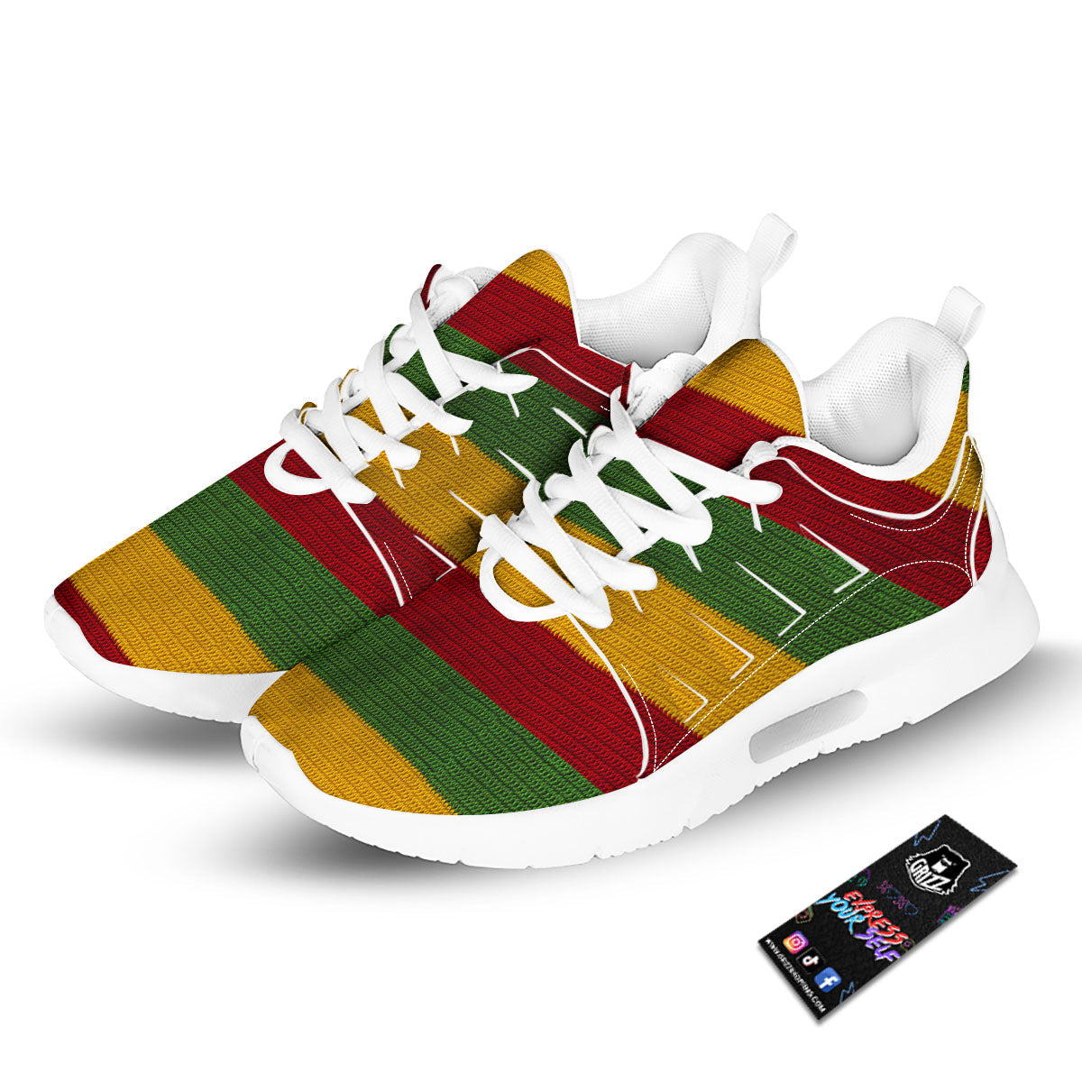 Reggae Knitted Print Pattern Tennis Shoes-grizzshop