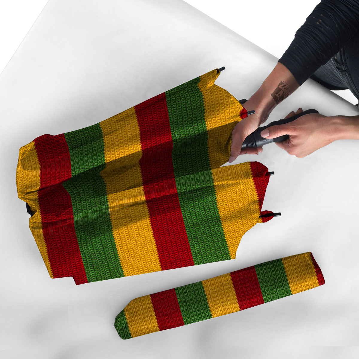 Reggae Knitted Print Pattern Umbrella-grizzshop