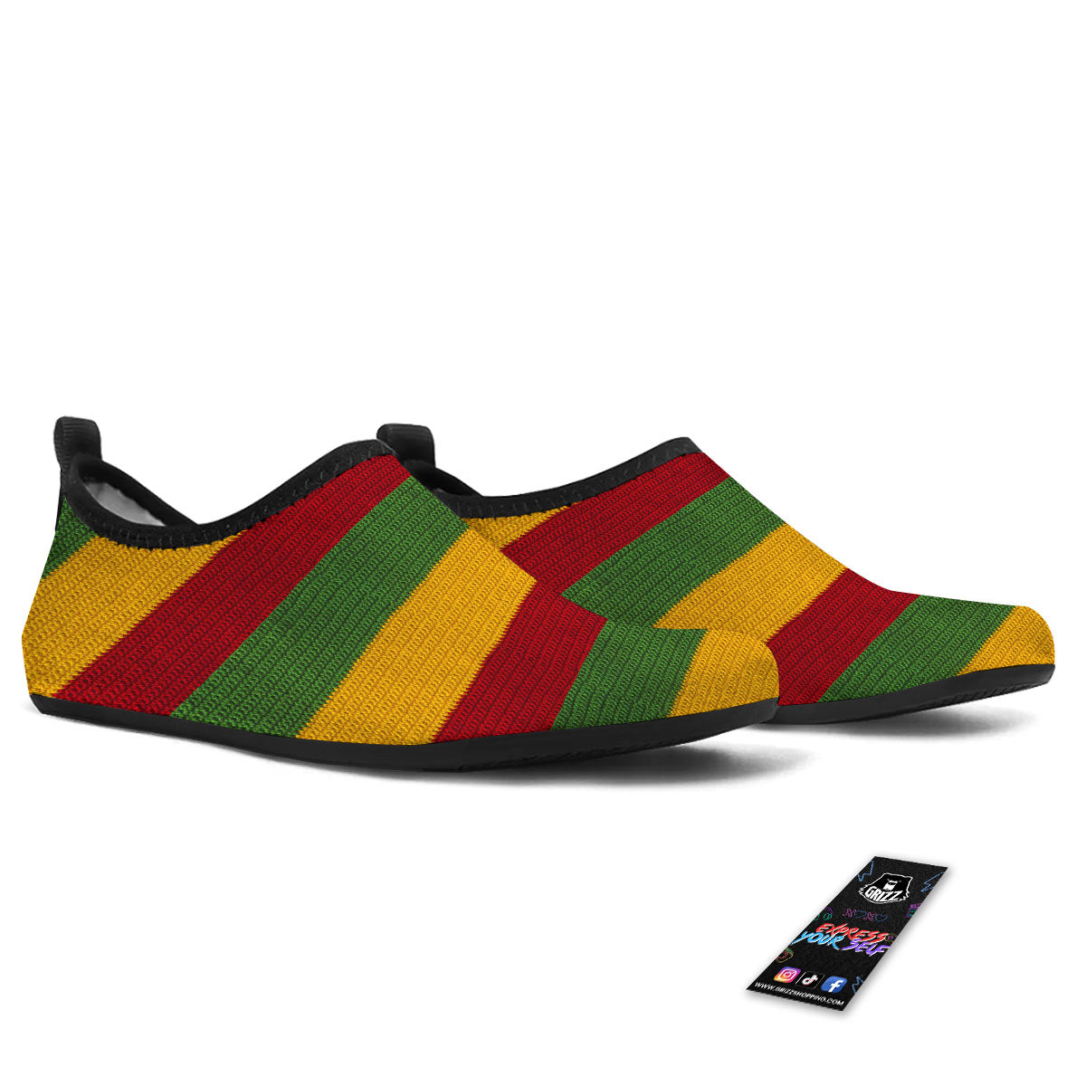 Reggae Knitted Print Pattern Water Shoes-grizzshop