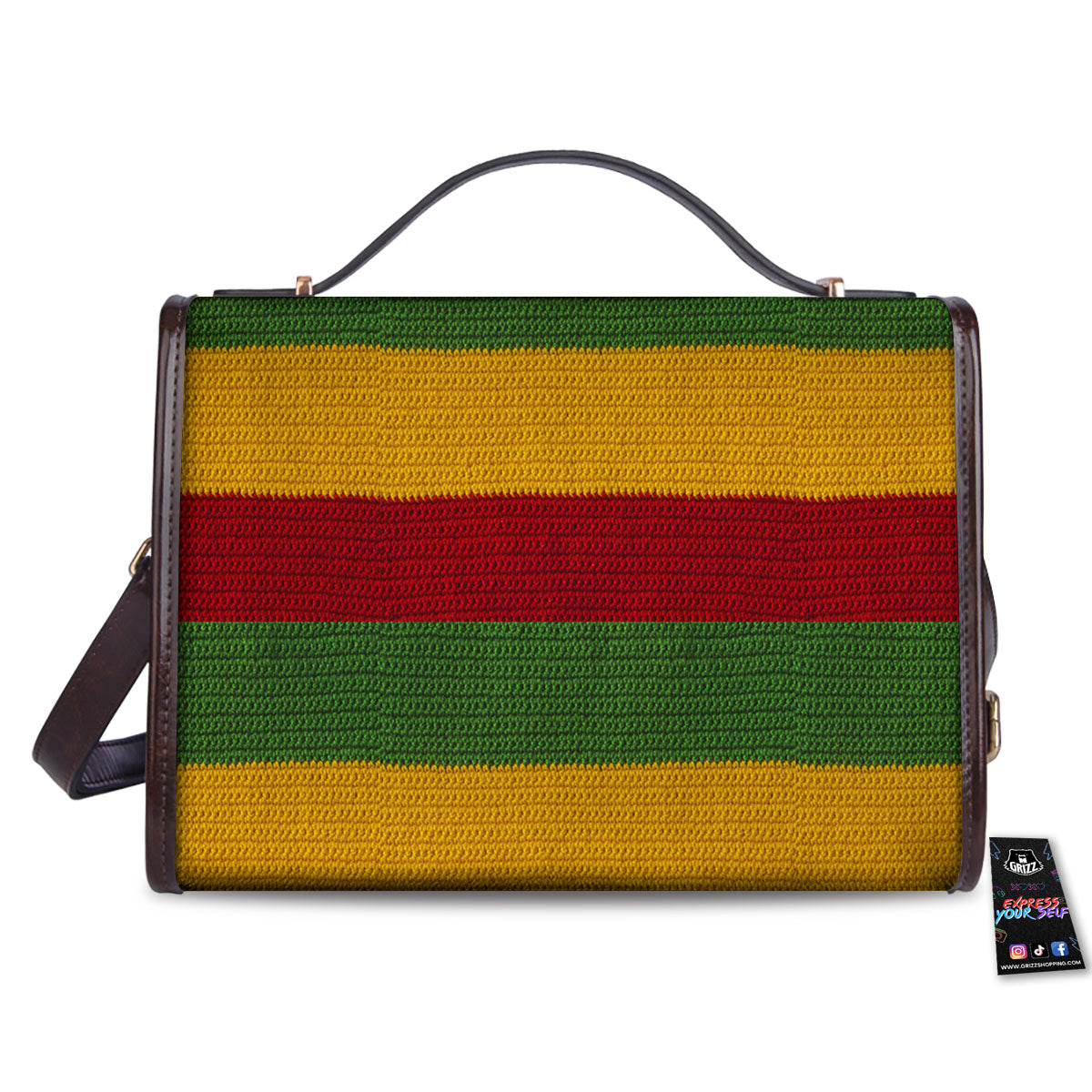 Reggae Knitted Print Pattern Women's Satchel Bag