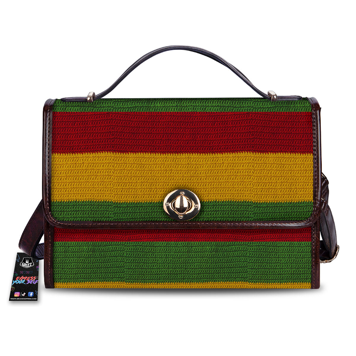Reggae Knitted Print Pattern Women's Satchel Bag