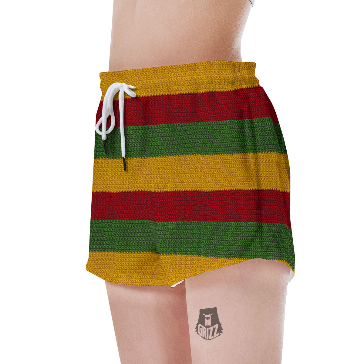 Reggae Knitted Print Pattern Women's Shorts-grizzshop