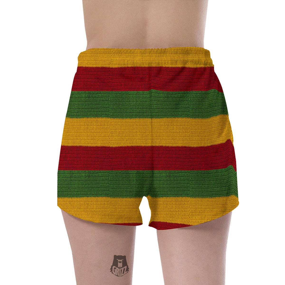 Reggae Knitted Print Pattern Women's Shorts-grizzshop