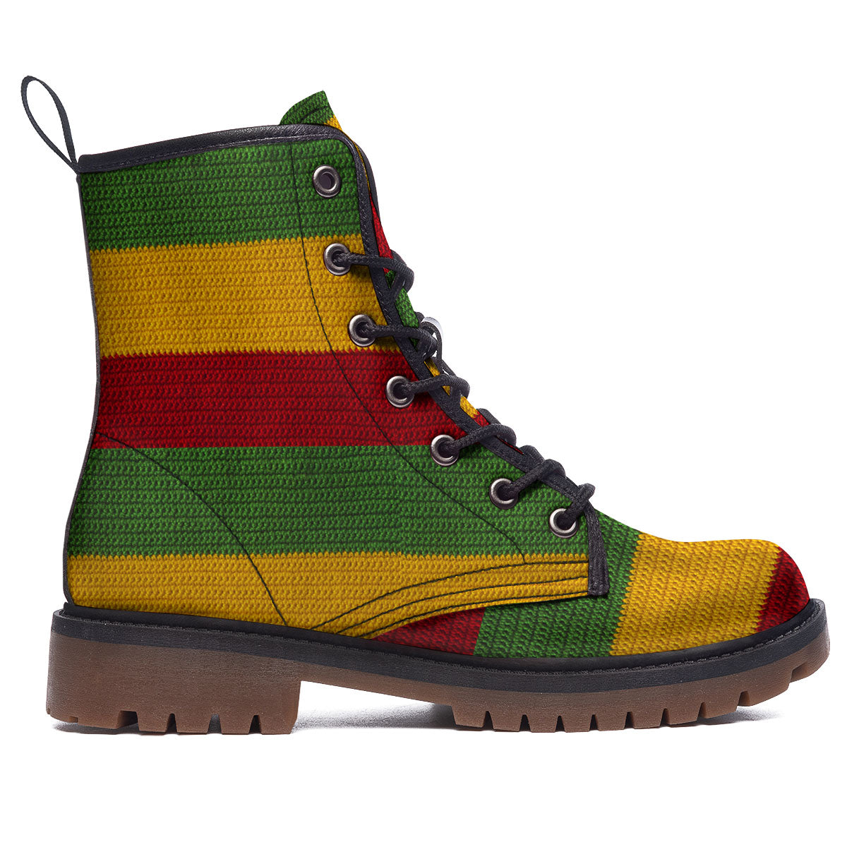 Reggae Knitted Print Pattern Work Boots-grizzshop