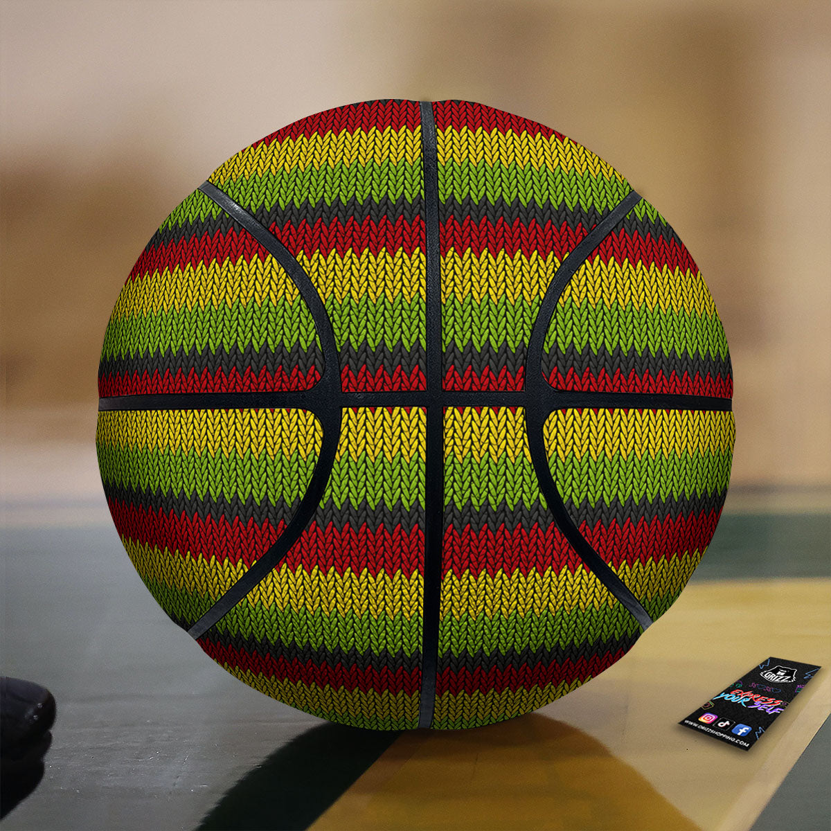 Reggae Knitted Style Print Pattern Basketball