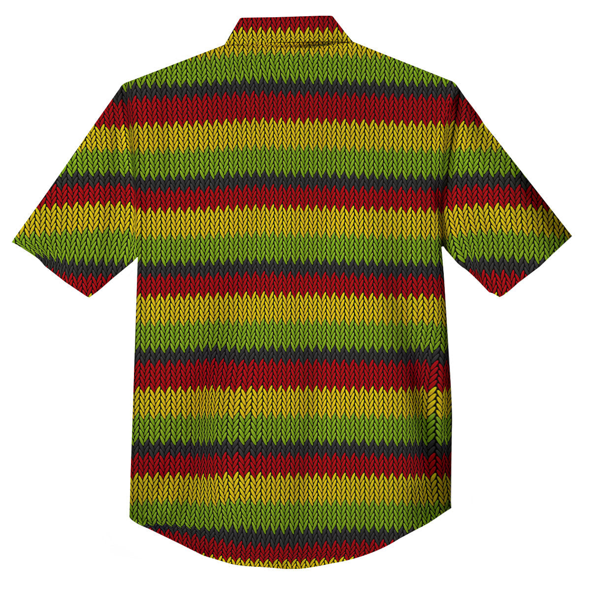 Reggae Knitted Style Print Pattern Button Up Shirt-grizzshop