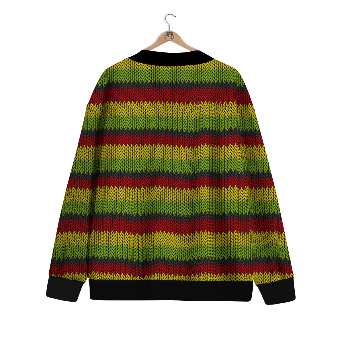 Reggae Knitted Style Print Pattern Cardigan-grizzshop
