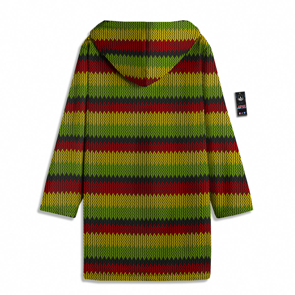 Reggae Knitted Style Print Pattern Men's Windbreaker Jacket-grizzshop