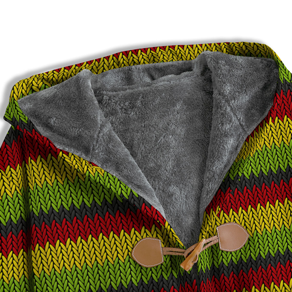 Reggae Knitted Style Print Pattern Men's Windbreaker Jacket-grizzshop